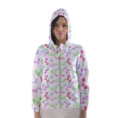 Candy Cherries Hooded Wind Breaker (women) by snowwhitegirl