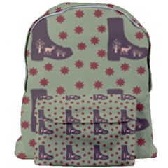 Deer Boots Green Giant Full Print Backpack by snowwhitegirl