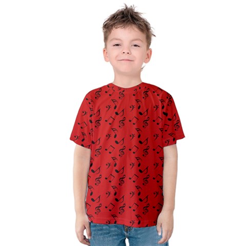 Red Music Kids  Cotton Tee by snowwhitegirl