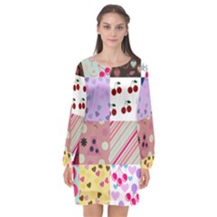 Quilt Of My Patterns Long Sleeve Chiffon Shift Dress  by snowwhitegirl