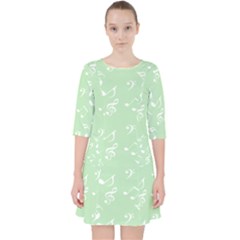 Mint Green White Music Pocket Dress by snowwhitegirl