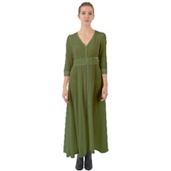 Earth Green Button Up Boho Maxi Dress by snowwhitegirl