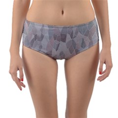 Pattern Mosaic Form Geometric Reversible Mid-waist Bikini Bottoms by Nexatart