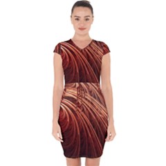 Abstract Fractal Digital Art Capsleeve Drawstring Dress  by Nexatart