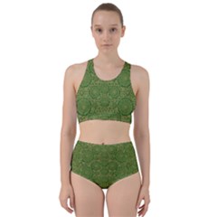 Stars In The Wooden Forest Night In Green Racer Back Bikini Set by pepitasart