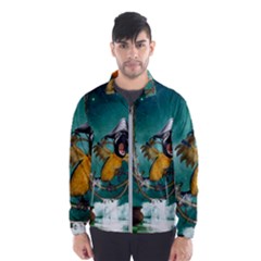 Funny Pirate Parrot With Hat Wind Breaker (men) by FantasyWorld7