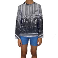 1927 Solvay Conference On Quantum Mechanics Kids  Long Sleeve Swimwear by thearts