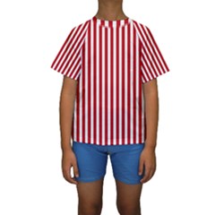 Red Stripes Kids  Short Sleeve Swimwear by jumpercat