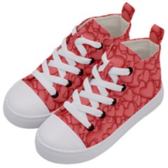 Background Hearts Love Kid s Mid-top Canvas Sneakers by Nexatart