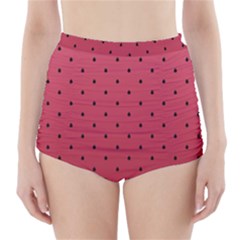 Watermelon Minimal Pattern High-waisted Bikini Bottoms by jumpercat