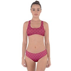 Watermelon Minimal Pattern Criss Cross Bikini Set by jumpercat