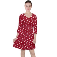 Floral Dots Red Ruffle Dress by snowwhitegirl