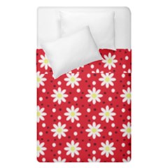 Daisy Dots Red Duvet Cover Double Side (single Size) by snowwhitegirl