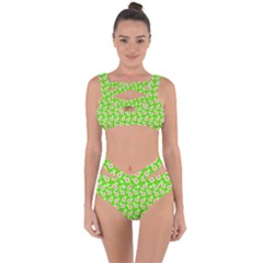 Square Flowers Green Bandaged Up Bikini Set  by snowwhitegirl