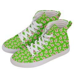 Square Flowers Green Men s Hi-top Skate Sneakers by snowwhitegirl