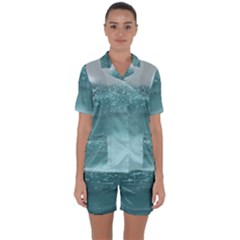 Waterworks Satin Short Sleeve Pyjamas Set by digitaldivadesigns