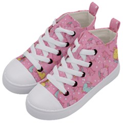 Unicorns Eating Ice Cream Pattern Kid s Mid-top Canvas Sneakers by Bigfootshirtshop