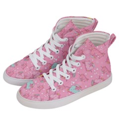 Unicorns Eating Ice Cream Pattern Men s Hi-top Skate Sneakers by Bigfootshirtshop