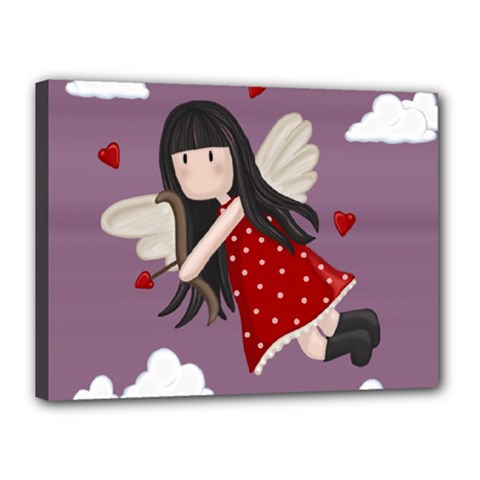 Cupid Girl Canvas 16  X 12  by Valentinaart