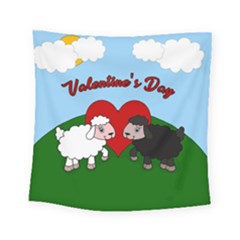 Valentines Day - Sheep  Square Tapestry (small) by Valentinaart