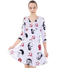 Communist Leaders Quarter Sleeve Front Wrap Dress	 by Valentinaart