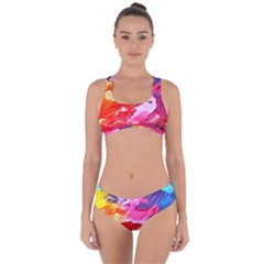 Abstract Art Background Paint Criss Cross Bikini Set by Nexatart