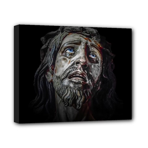 Jesuschrist Face Dark Poster Canvas 10  X 8  by dflcprints