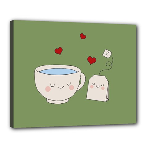 Cute Tea Canvas 20  X 16  by Valentinaart