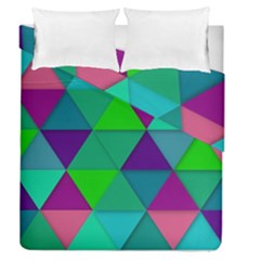 Background Geometric Triangle Duvet Cover Double Side (queen Size) by Nexatart