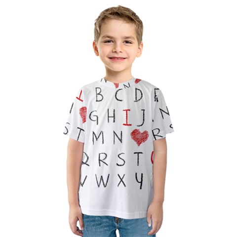 Love Alphabet Kids  Sport Mesh Tee by Valentinaart