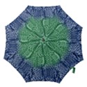 Knitted Wool Square Blue Green Hook Handle Umbrellas (Medium) View1