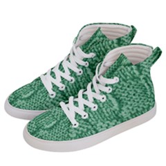 Knitted Wool Square Green Women s Hi-top Skate Sneakers by snowwhitegirl