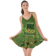 Happy St  Patrick s Day With Clover Love The Sun Cover Up by FantasyWorld7