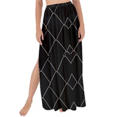 Black And White Grid Pattern Maxi Chiffon Tie-up Sarong by dflcprints