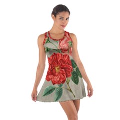 Flower Floral Background Red Rose Cotton Racerback Dress by Nexatart