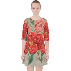 Flower Floral Background Red Rose Pocket Dress by Nexatart