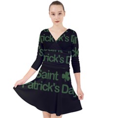  St  Patricks Day  Quarter Sleeve Front Wrap Dress	 by Valentinaart