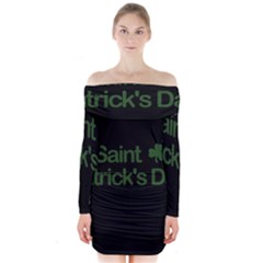  St  Patricks Day  Long Sleeve Off Shoulder Dress by Valentinaart