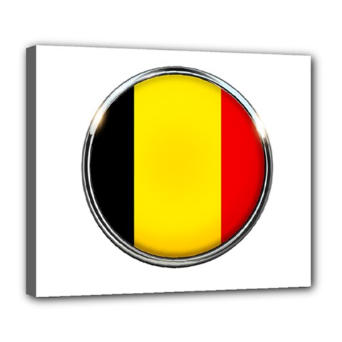 Belgium Flag Country Brussels Deluxe Canvas 24  X 20   by Nexatart