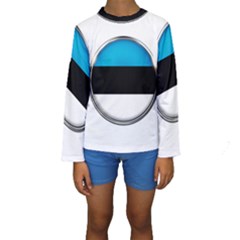 Estonia Country Flag Countries Kids  Long Sleeve Swimwear by Nexatart