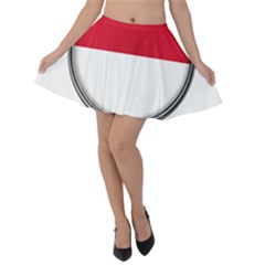 Monaco Or Indonesia Country Nation Nationality Velvet Skater Skirt by Nexatart