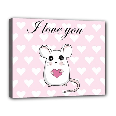 Cute Mouse - Valentines Day Canvas 14  X 11  by Valentinaart