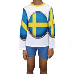 Sweden Flag Country Countries Kids  Long Sleeve Swimwear by Nexatart