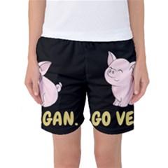 Go Vegan - Cute Pig Women s Basketball Shorts by Valentinaart