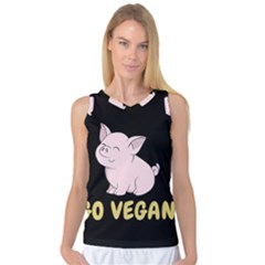 Go Vegan - Cute Pig Women s Basketball Tank Top by Valentinaart