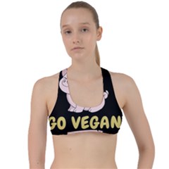 Go Vegan - Cute Pig Criss Cross Racerback Sports Bra by Valentinaart