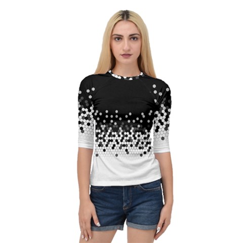 Flat Tech Camouflage Black And White Quarter Sleeve Raglan Tee by jumpercat