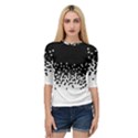 Flat Tech Camouflage Black And White Quarter Sleeve Raglan Tee View1