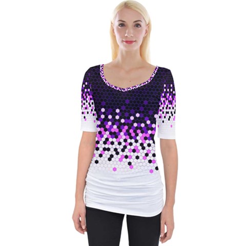 Flat Tech Camouflage Reverse Purple Wide Neckline Tee by jumpercat