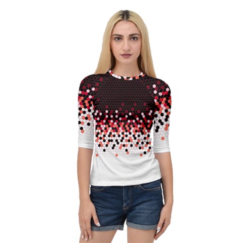 Flat Tech Camouflage Reverse Red Quarter Sleeve Raglan Tee by jumpercat